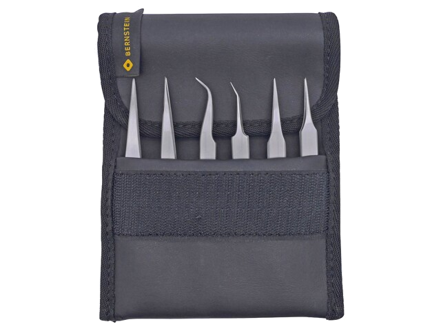 Set: pincetten; voor precisiewerk; 6st. Set: pincetten; voor precisiewerk; 6st.